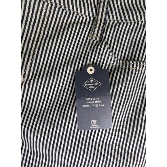 St. John's Bay Women's Jeans Size 8P Blue & White Striped Denim Capri - Picture 6 of 14